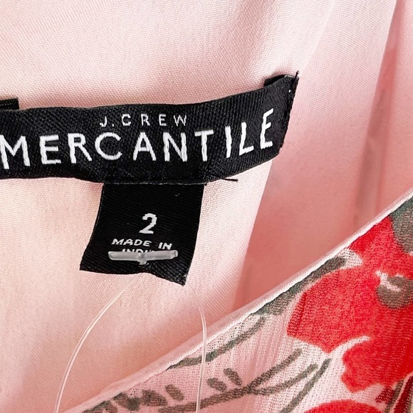 J. Crew Pink Sunburst Mercantile Tiered Bouquet Floral Maxi Short Casual Dress 2 - Picture 14 of 15